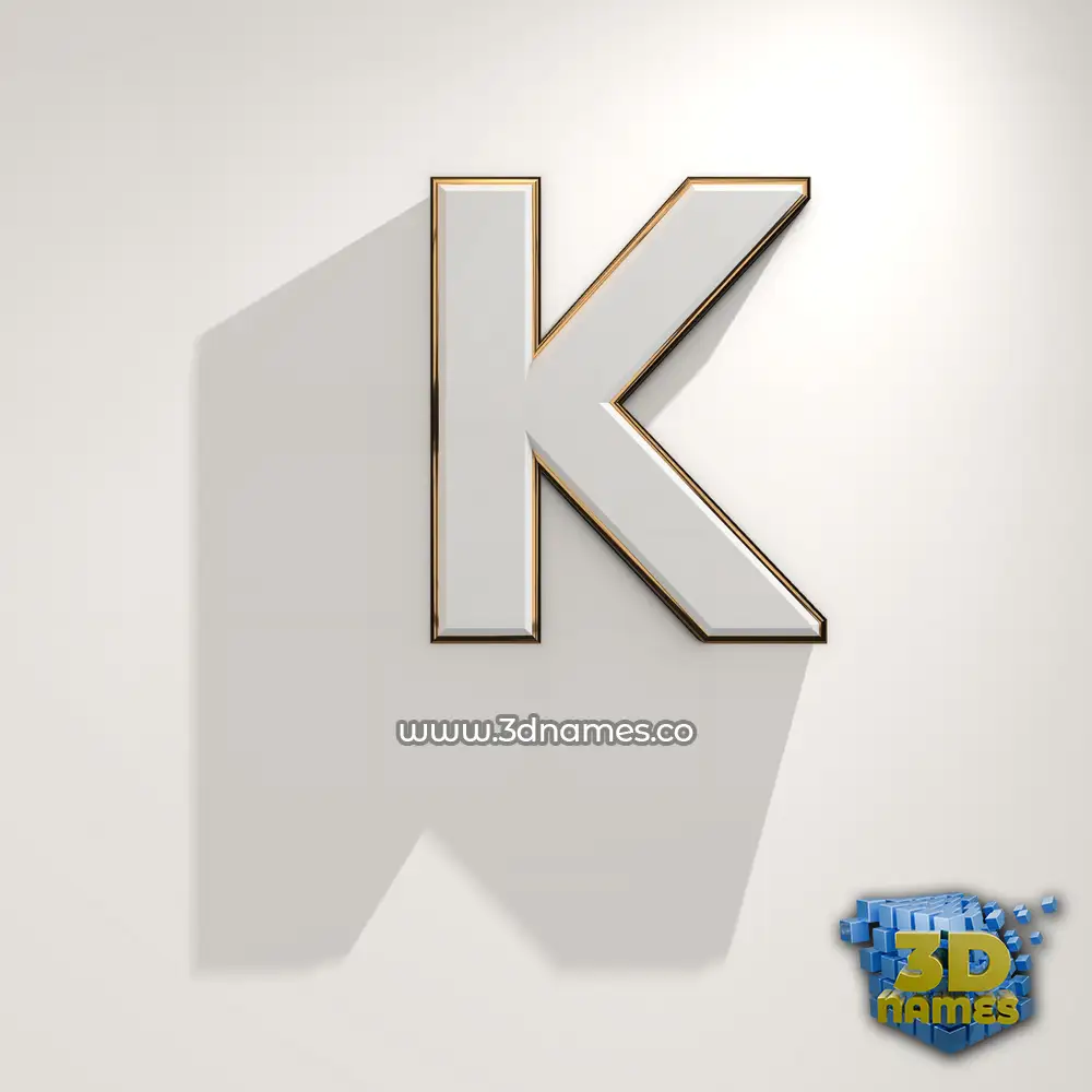 k in White Logo Warm style - 3D name wallpaper