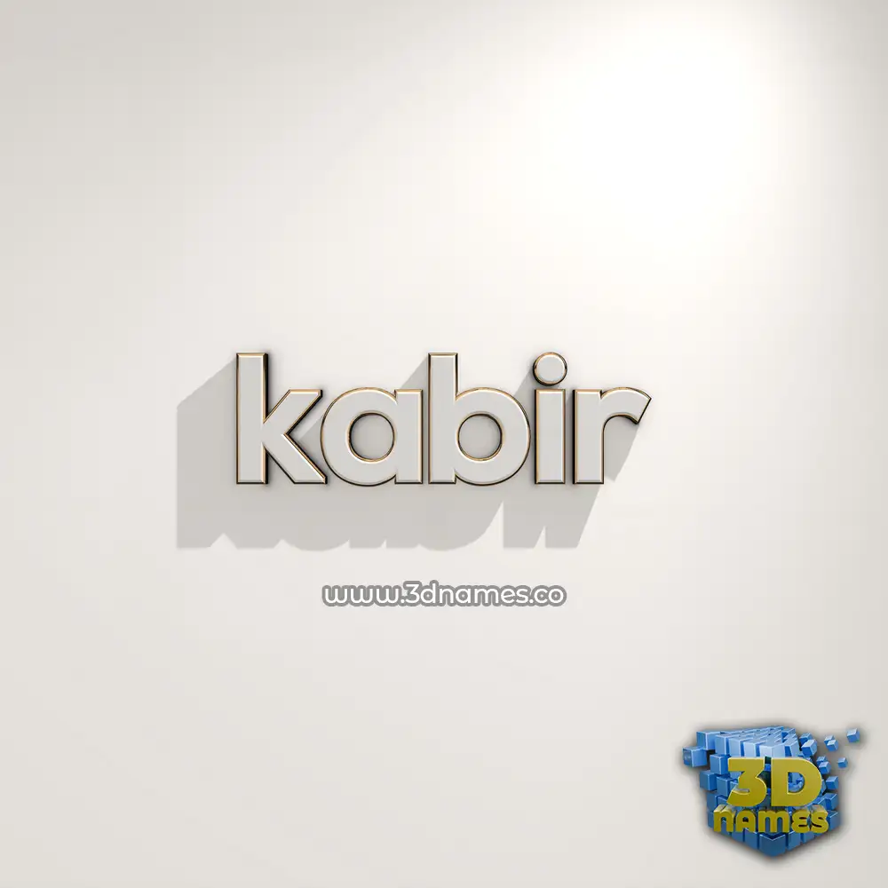 kabir in White Logo Warm style - 3D name wallpaper
