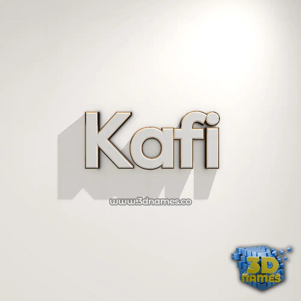 kafi in White Logo Warm style - 3D name wallpaper