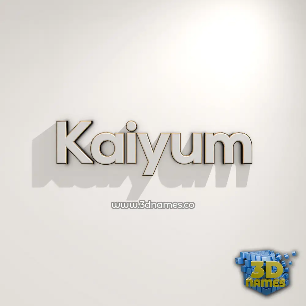 kaiyum in White Logo Warm style - 3D name wallpaper