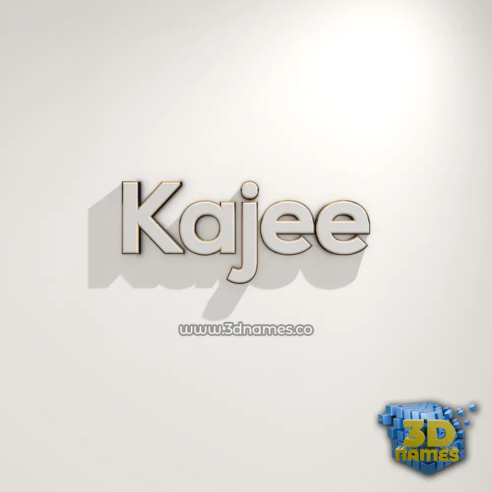 kajee in White Logo Warm style - 3D name wallpaper