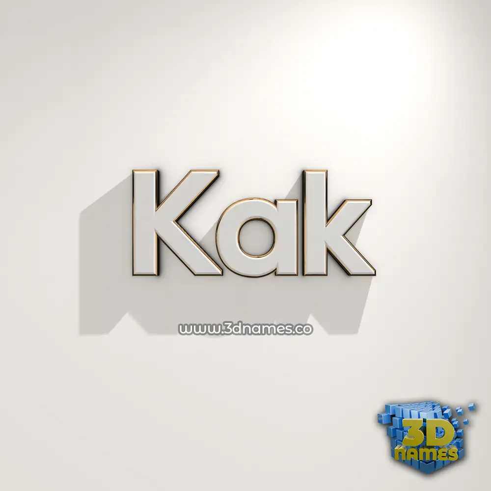 kak in White Logo Warm style - 3D name wallpaper
