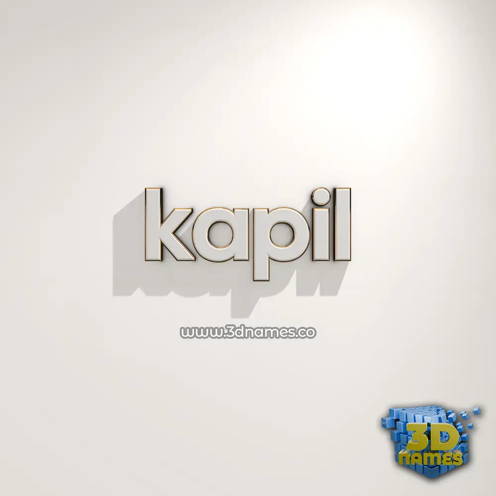 kapil in White Logo Warm style - 3D name wallpaper