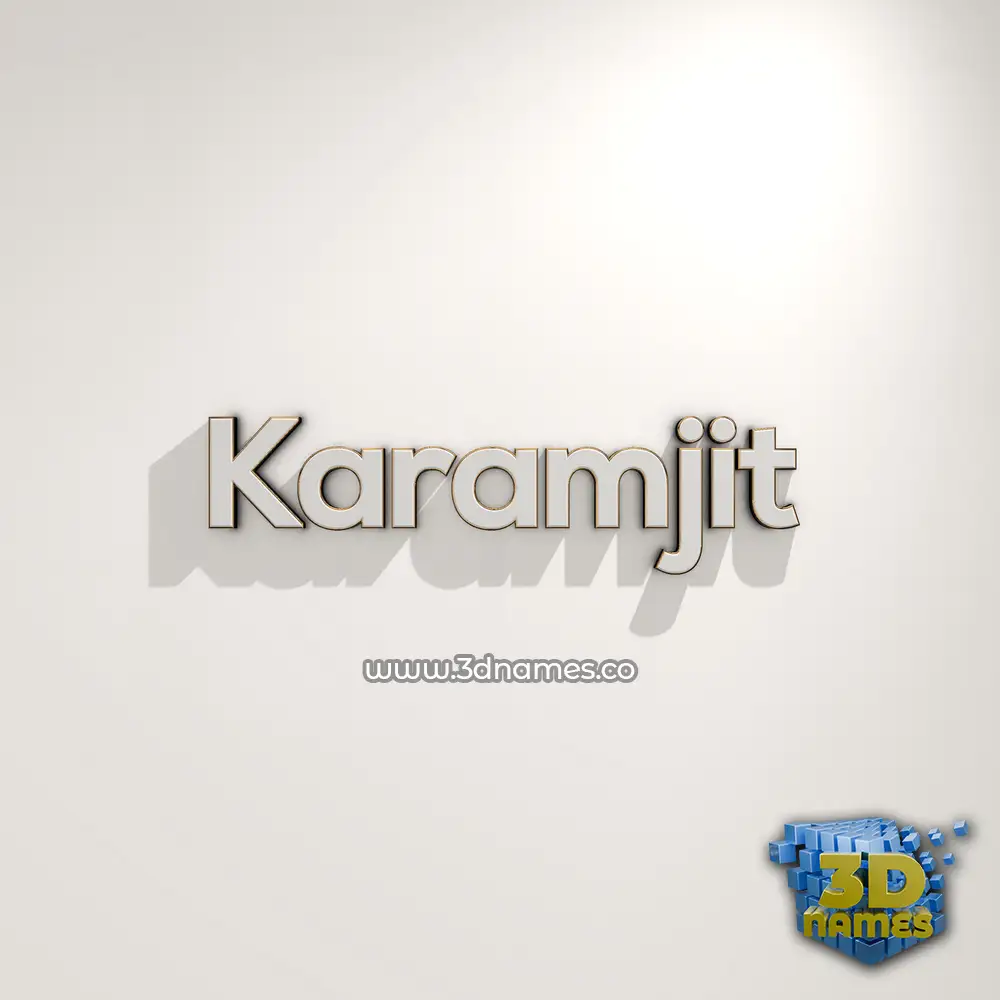 karamjit in White Logo Warm style - 3D name wallpaper