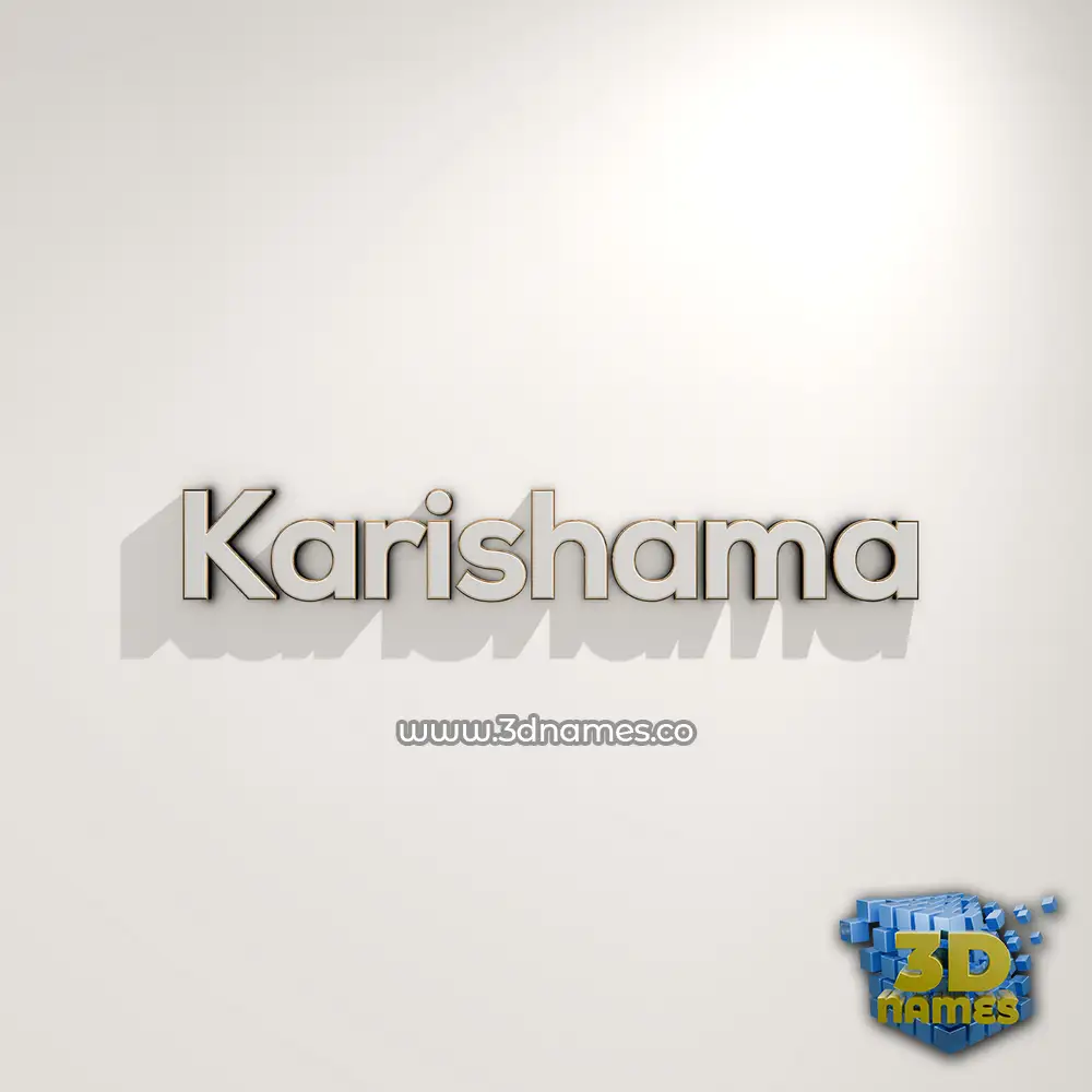karishama in White Logo Warm style - 3D name wallpaper