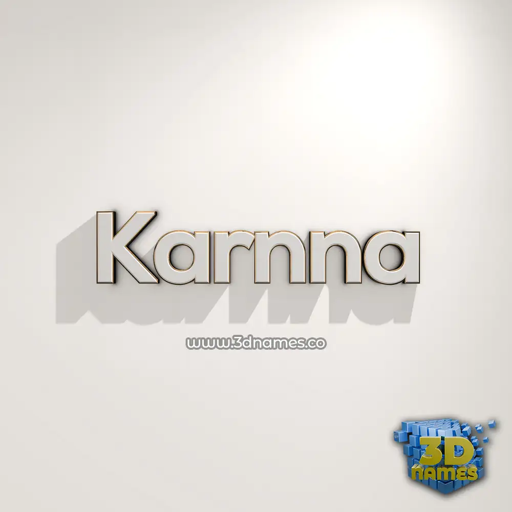 karnna in White Logo Warm style - 3D name wallpaper
