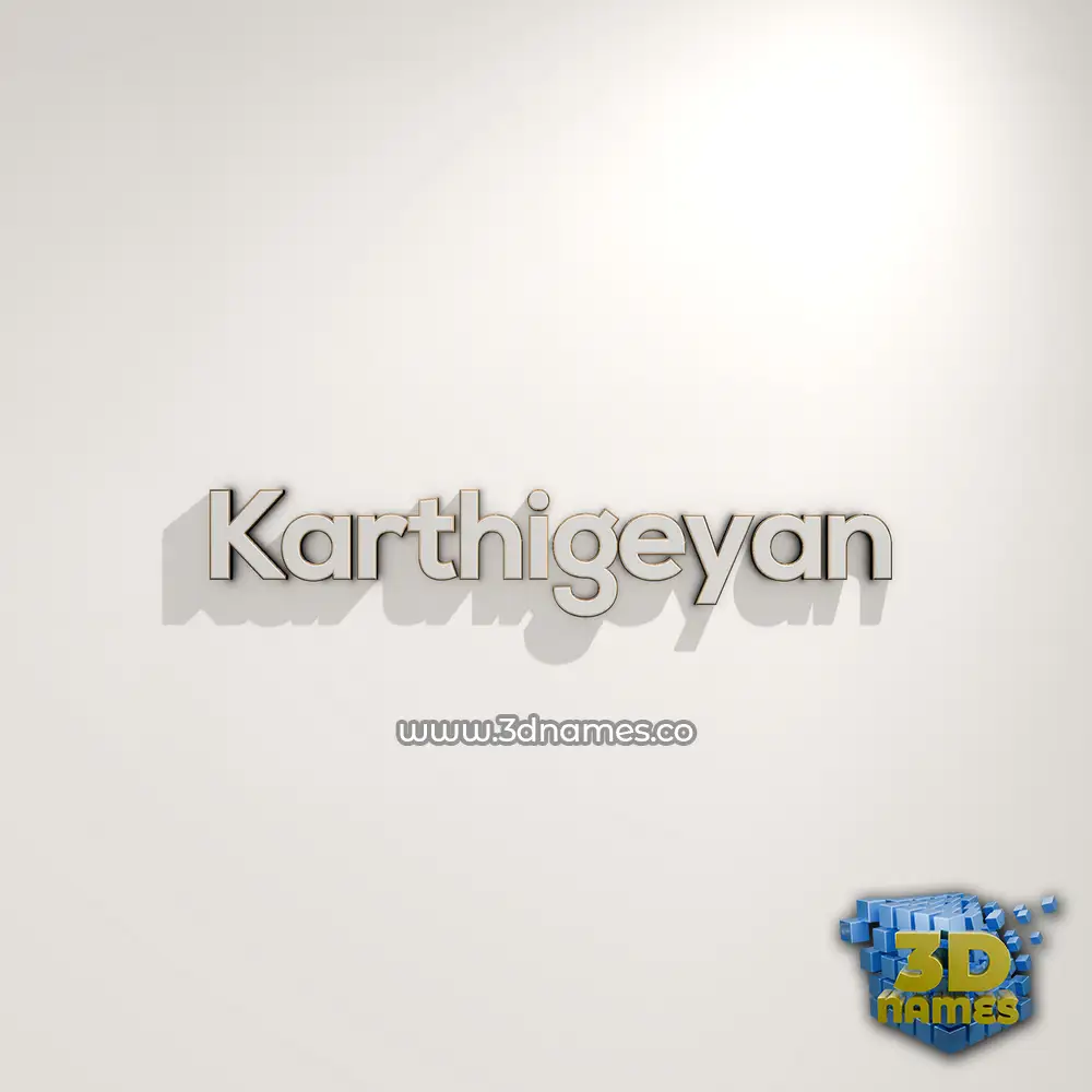 karthigeyan in White Logo Warm style - 3D name wallpaper