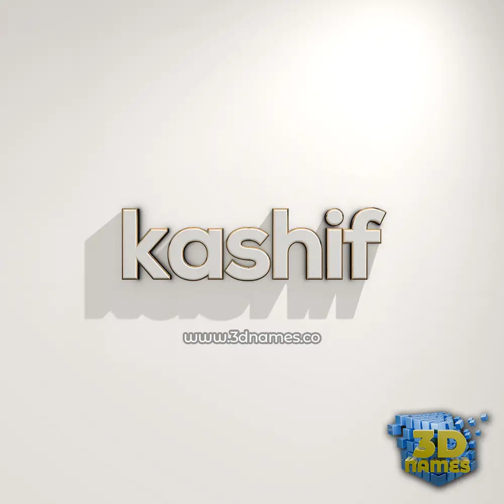 kashif in White Logo Warm style - 3D name wallpaper