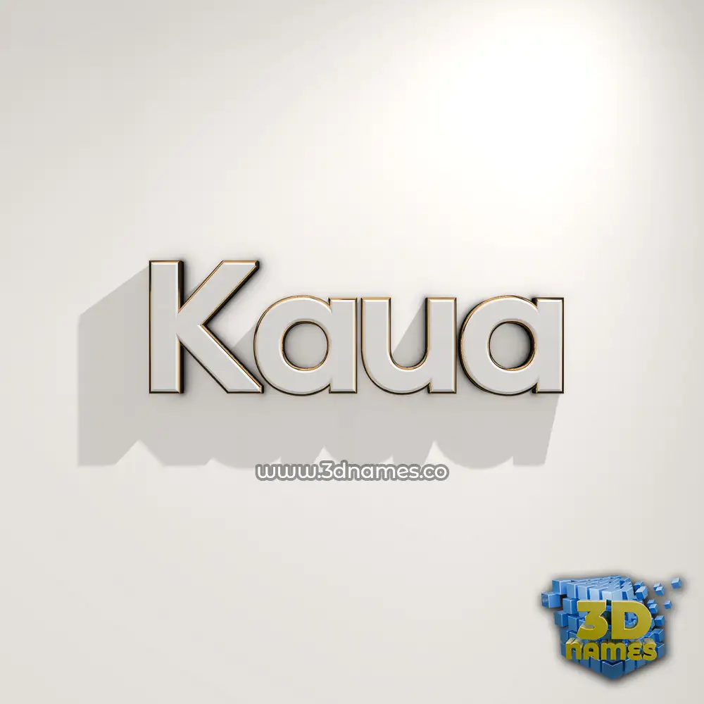 kaua in White Logo Warm style - 3D name wallpaper