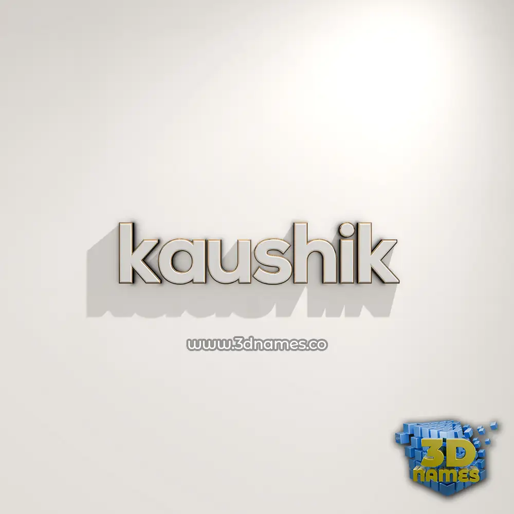 kaushik in White Logo Warm style - 3D name wallpaper