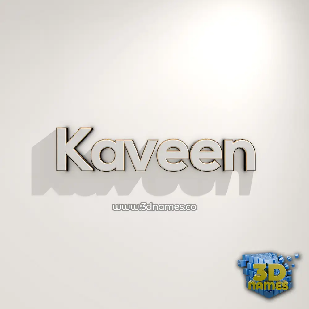 kaveen in White Logo Warm style - 3D name wallpaper