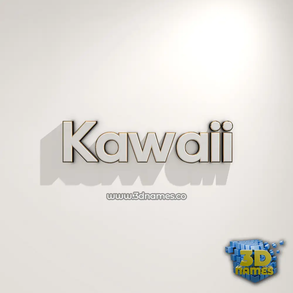 kawaii in White Logo Warm style - 3D name wallpaper