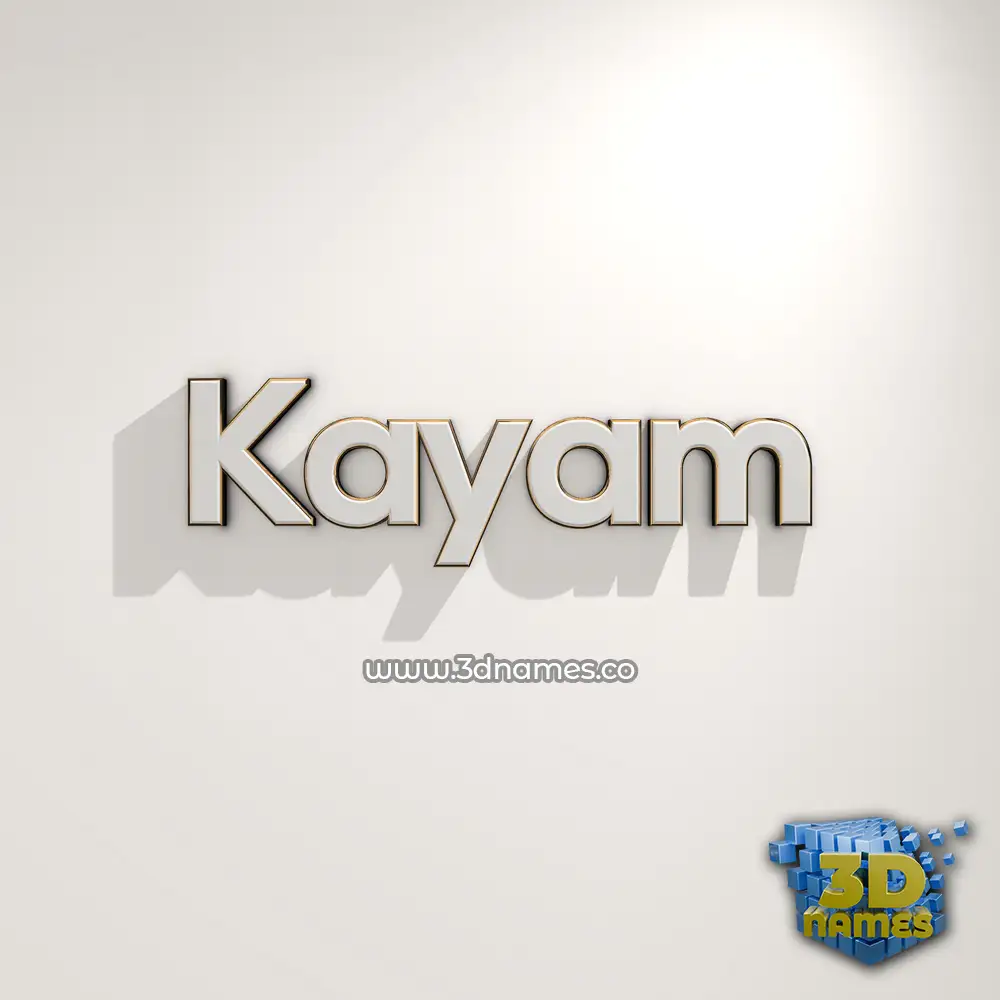 kayam in White Logo Warm style - 3D name wallpaper