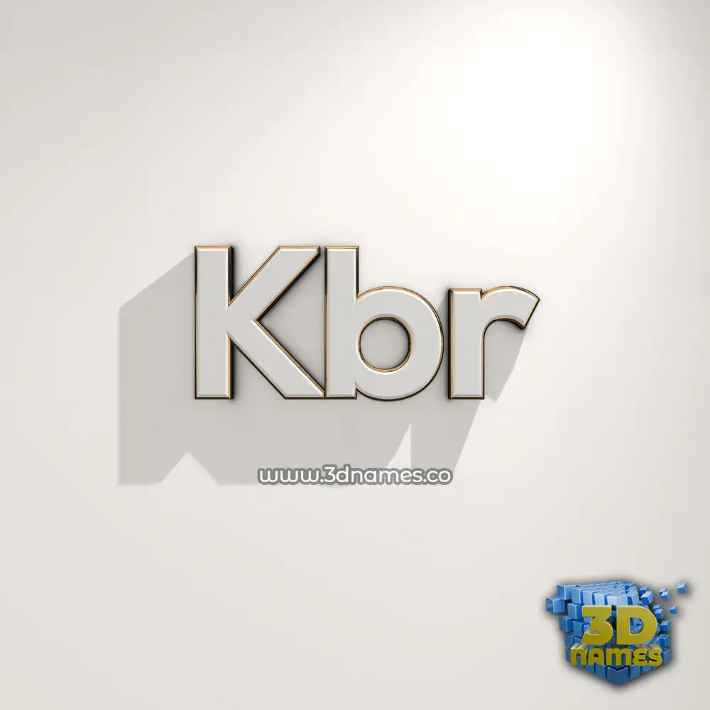 kbr in White Logo Warm style - 3D name wallpaper