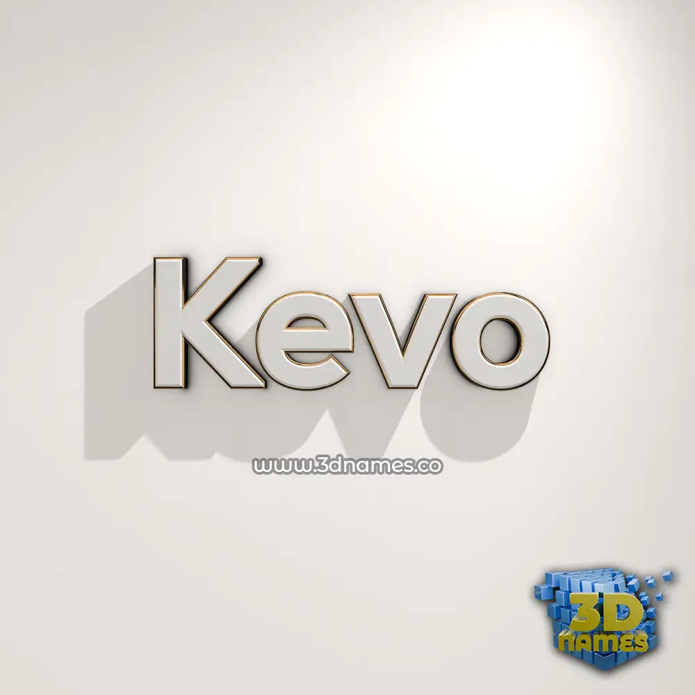 kevo in White Logo Warm style - 3D name wallpaper