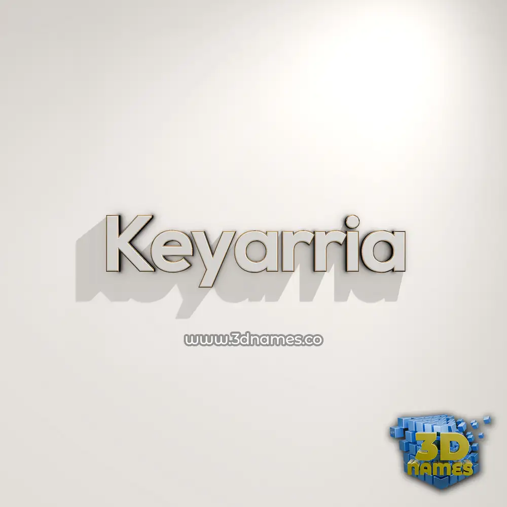 keyarria in White Logo Warm style - 3D name wallpaper