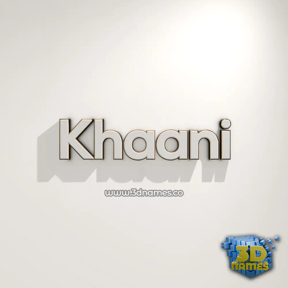 khaani in White Logo Warm style - 3D name wallpaper