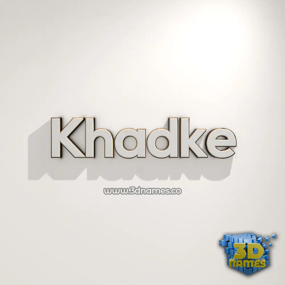 khadke in White Logo Warm style - 3D name wallpaper