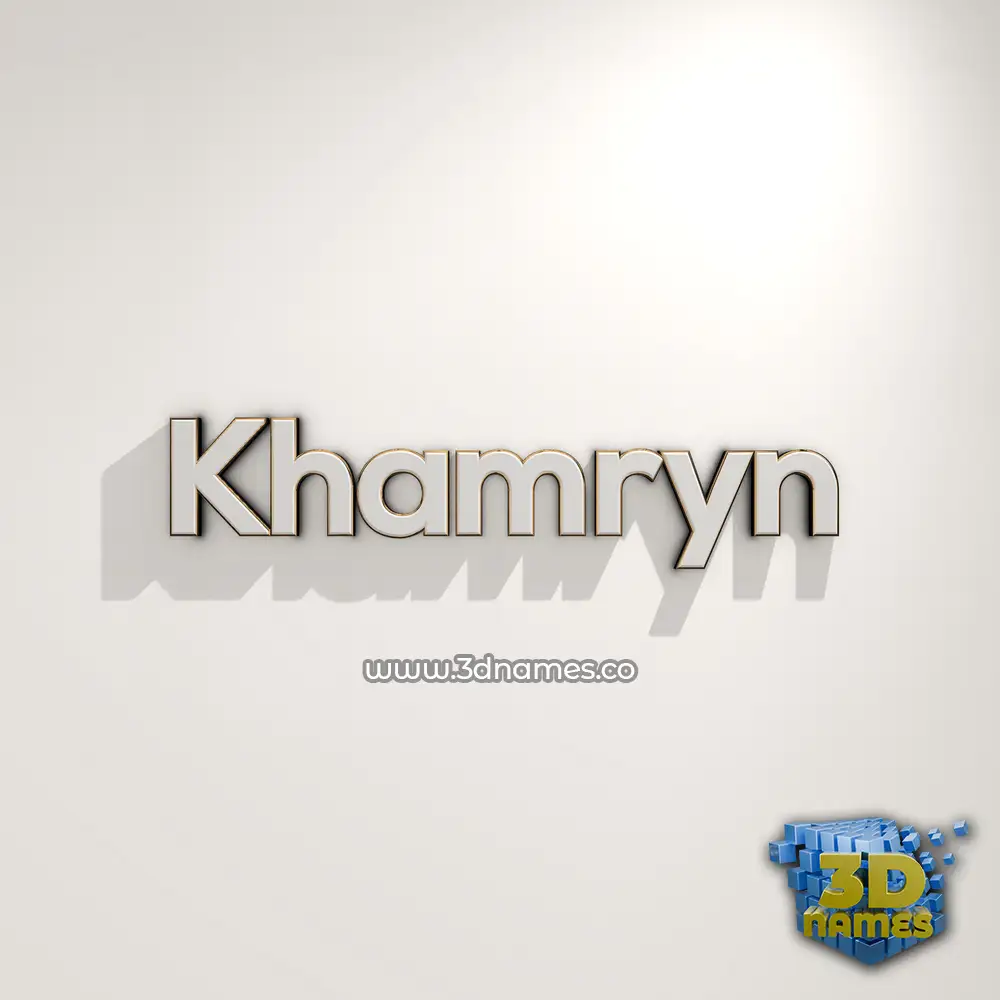 khamryn in White Logo Warm style - 3D name wallpaper