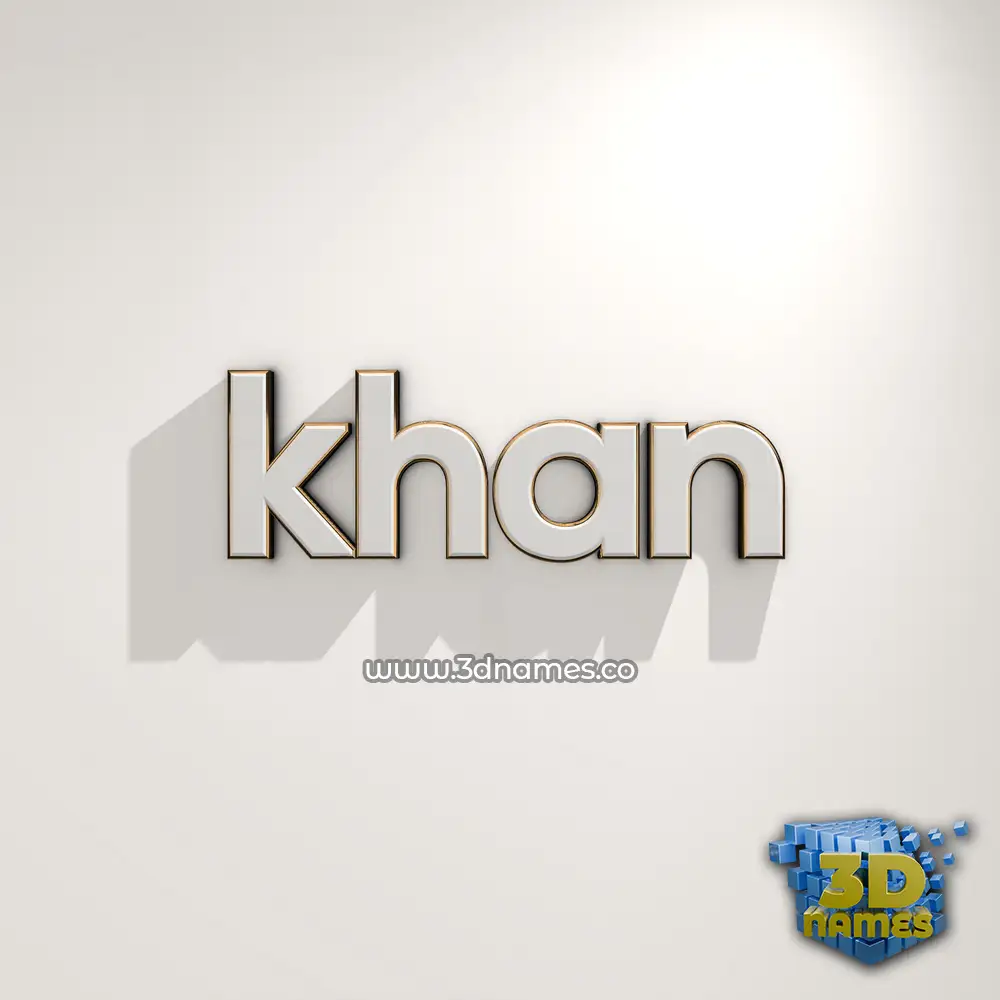 khan in White Logo Warm style - 3D name wallpaper