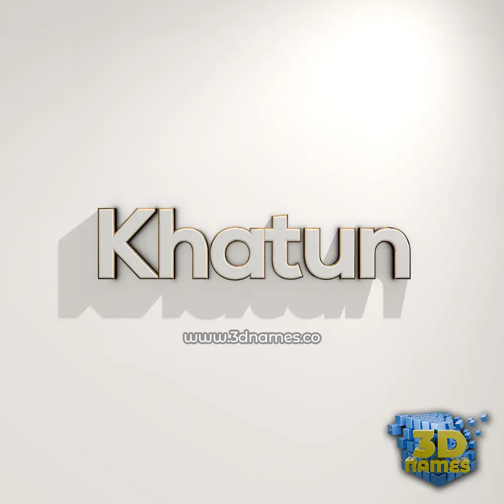 khatun in White Logo Warm style - 3D name wallpaper