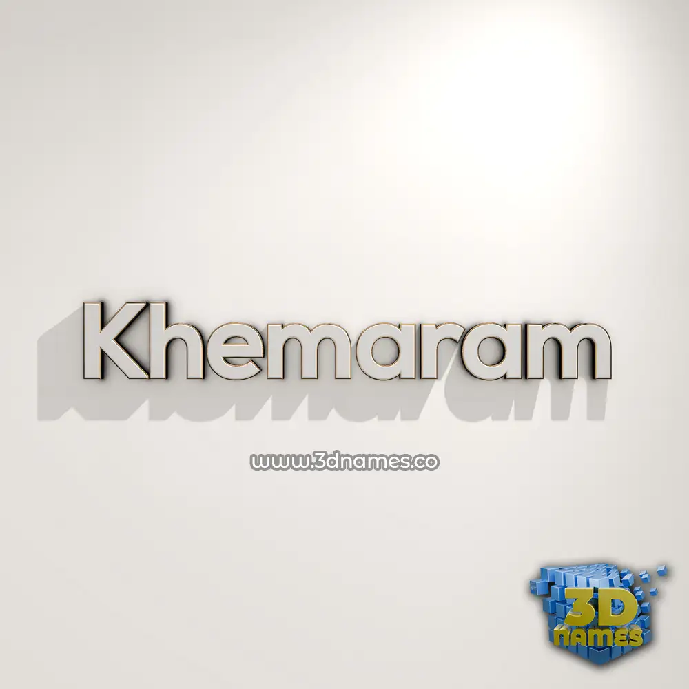 khemaram in White Logo Warm style - 3D name wallpaper