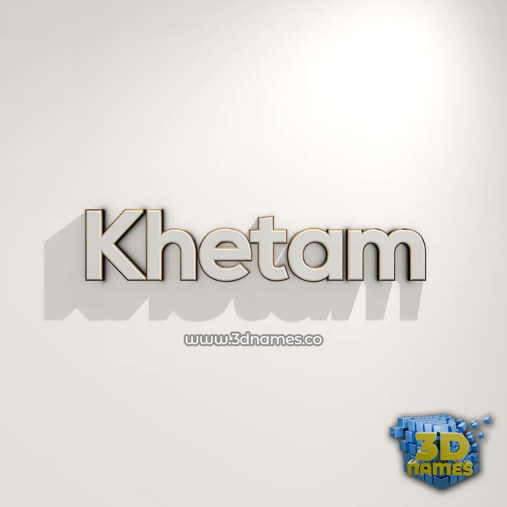 khetam in White Logo Warm style - 3D name wallpaper