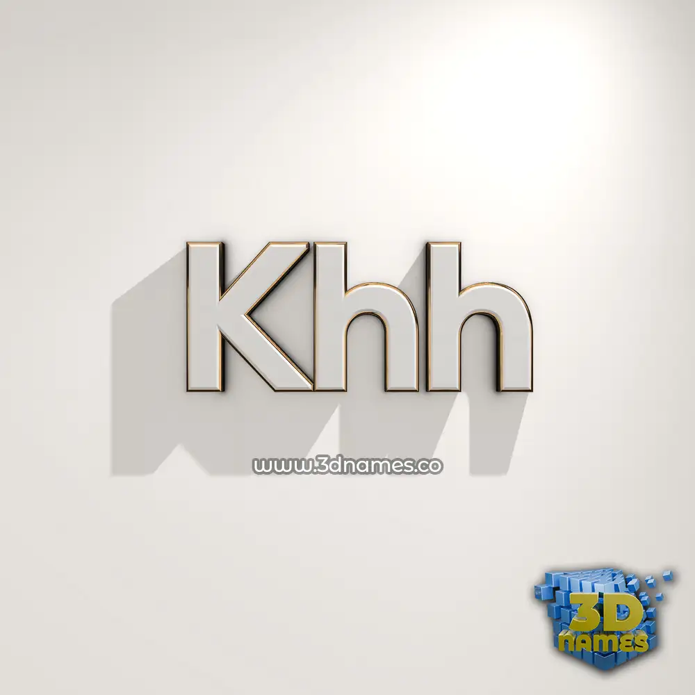 khh in White Logo Warm style - 3D name wallpaper