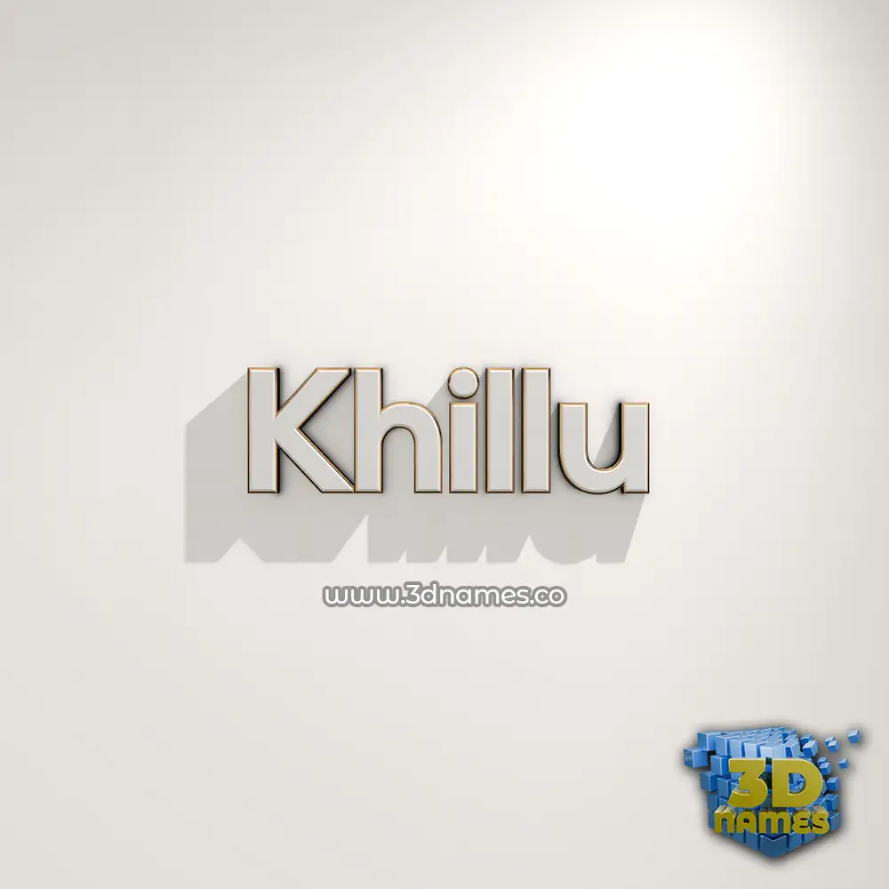 khillu in White Logo Warm style - 3D name wallpaper
