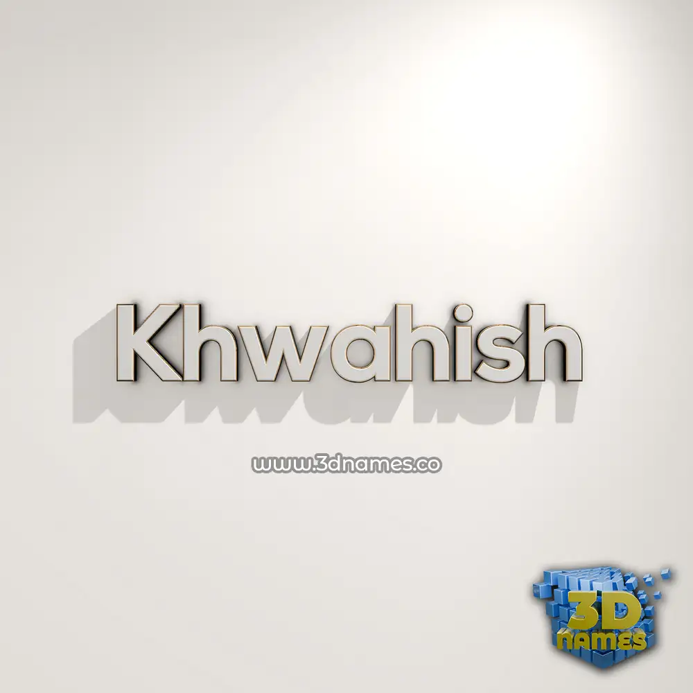 khwahish in White Logo Warm style - 3D name wallpaper