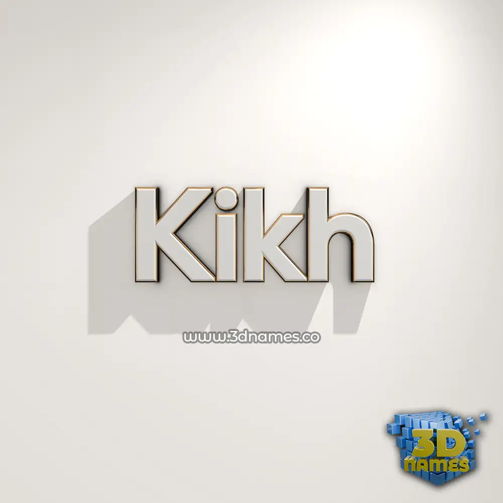 kikh in White Logo Warm style - 3D name wallpaper