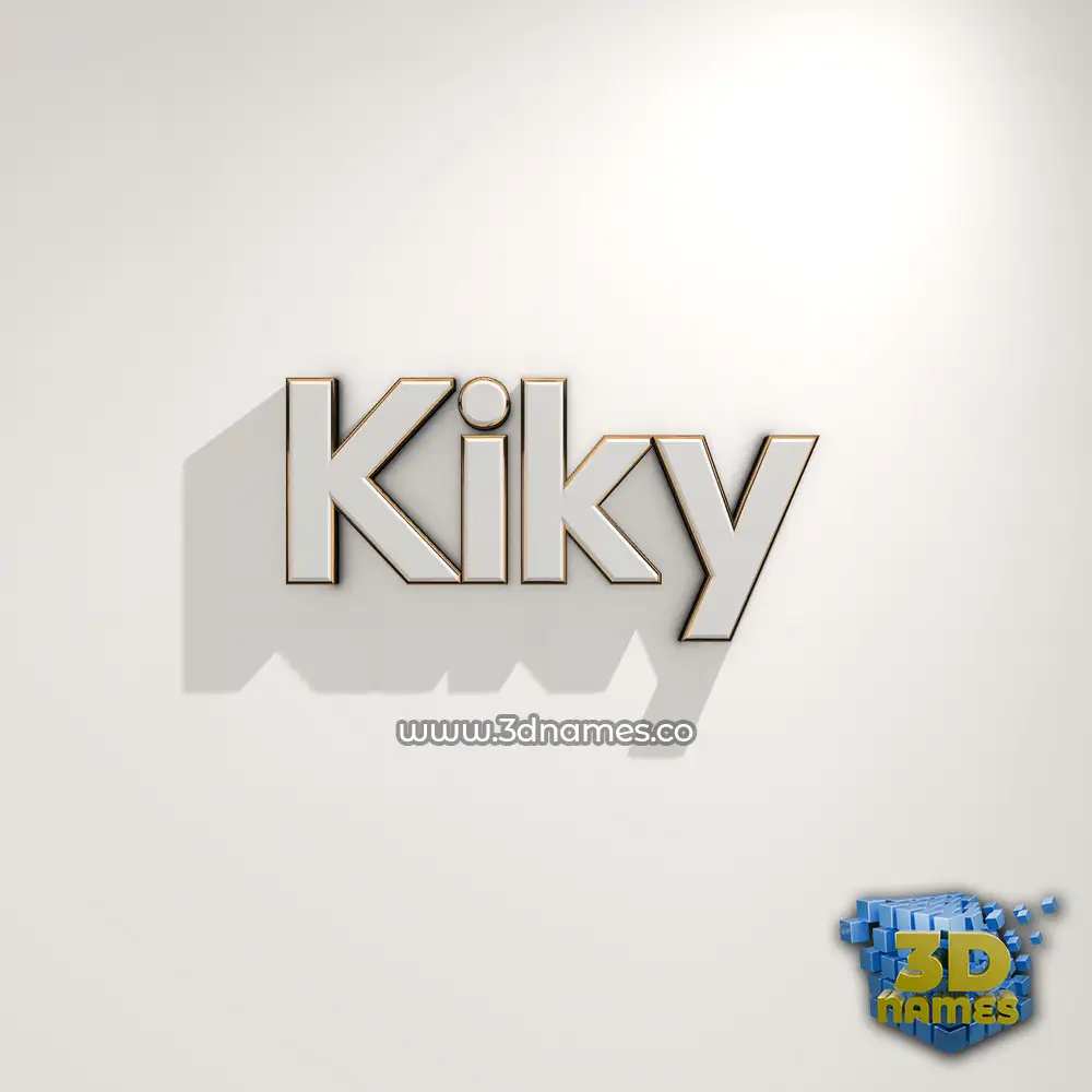 kiky in White Logo Warm style - 3D name wallpaper