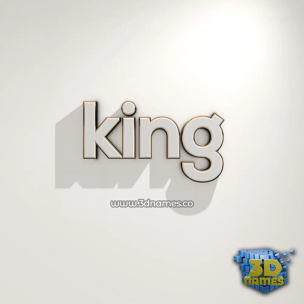 king in White Logo Warm style - 3D name wallpaper
