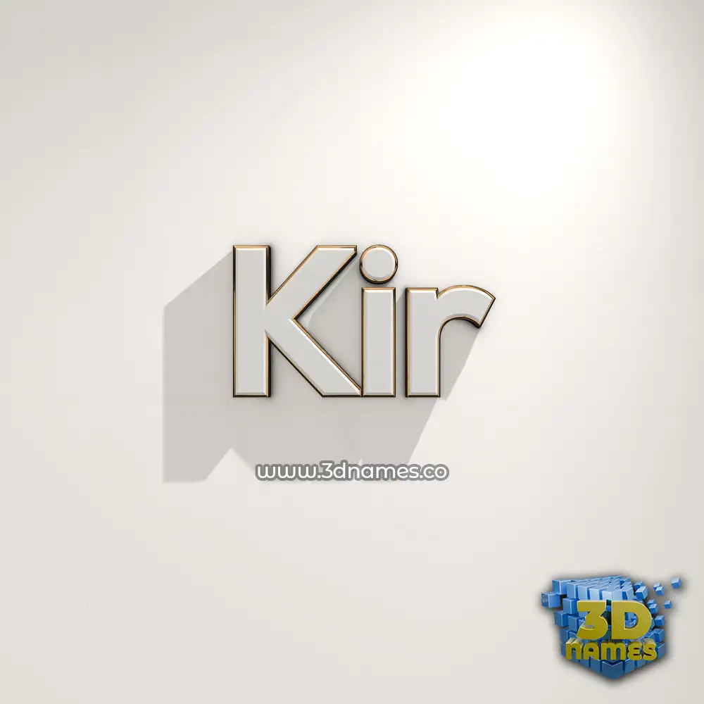 kir in White Logo Warm style - 3D name wallpaper