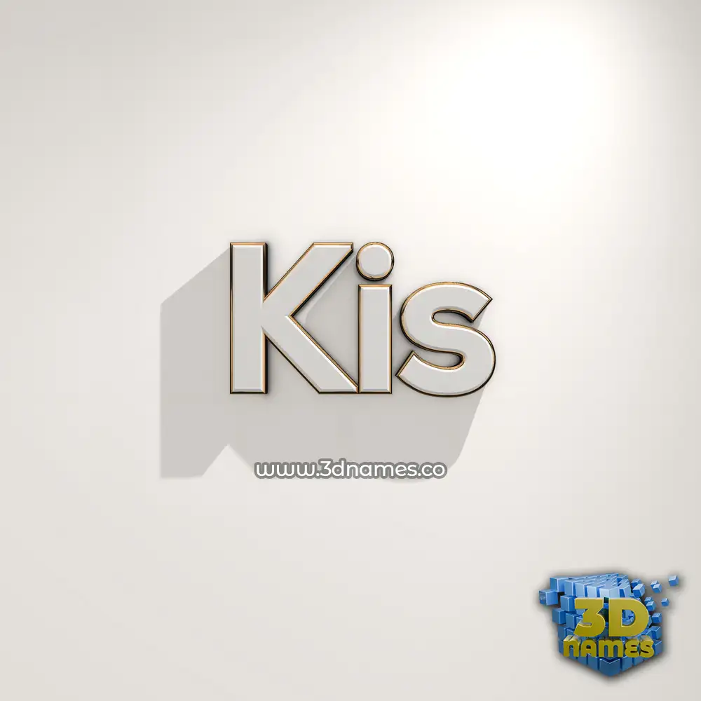 kis in White Logo Warm style - 3D name wallpaper