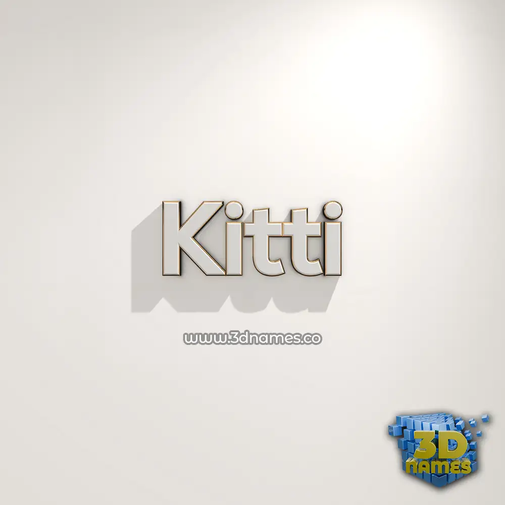 kitti in White Logo Warm style - 3D name wallpaper
