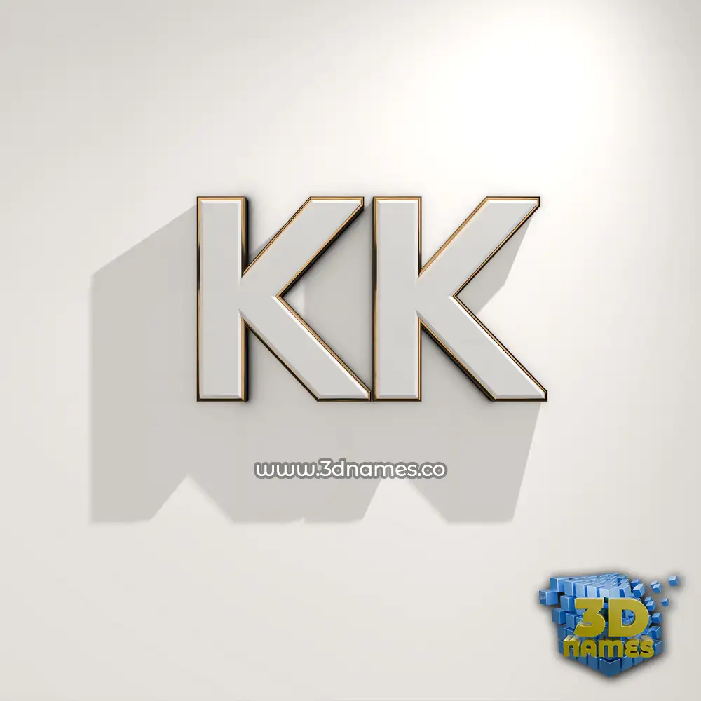 kk in White Logo Warm style - 3D name wallpaper