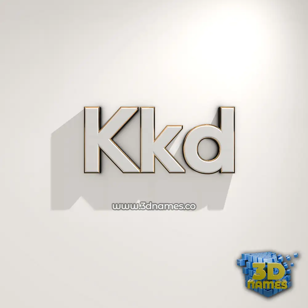 kkd in White Logo Warm style - 3D name wallpaper