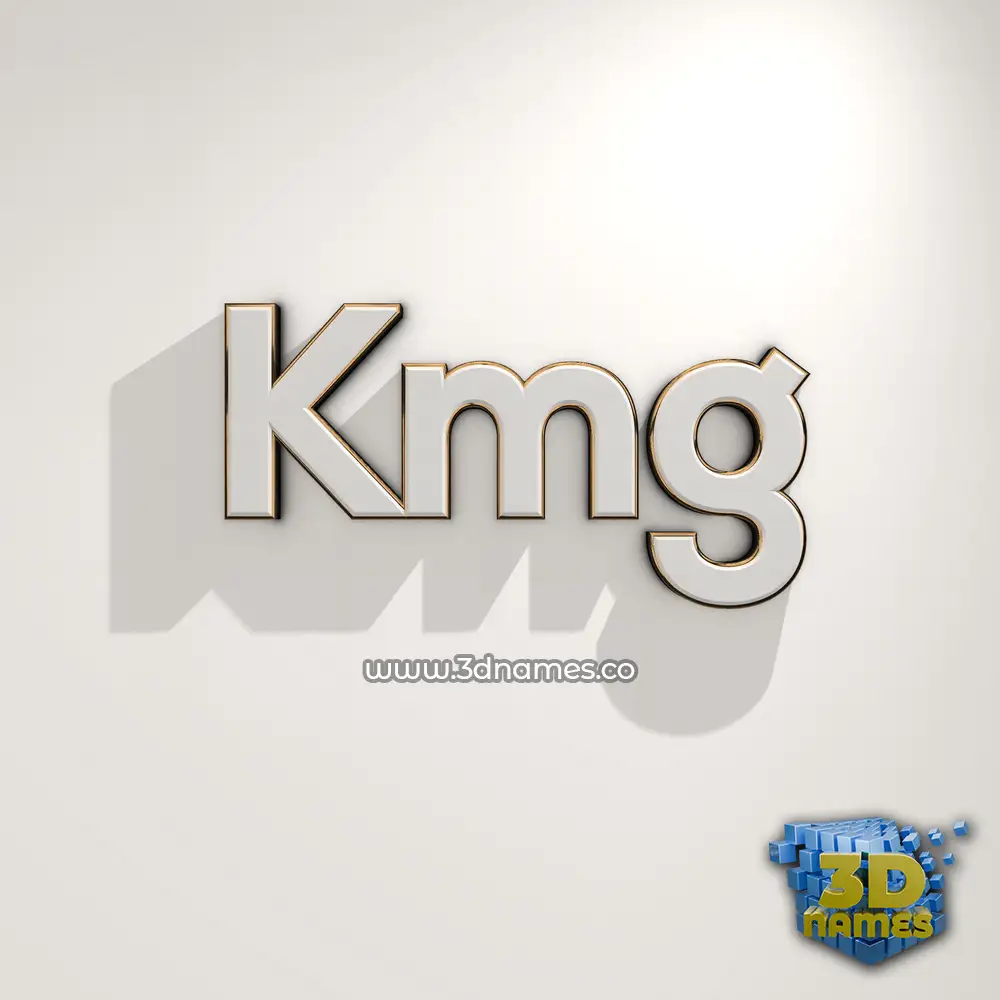 kmg in White Logo Warm style - 3D name wallpaper