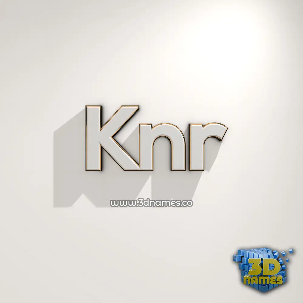 knr in White Logo Warm style - 3D name wallpaper