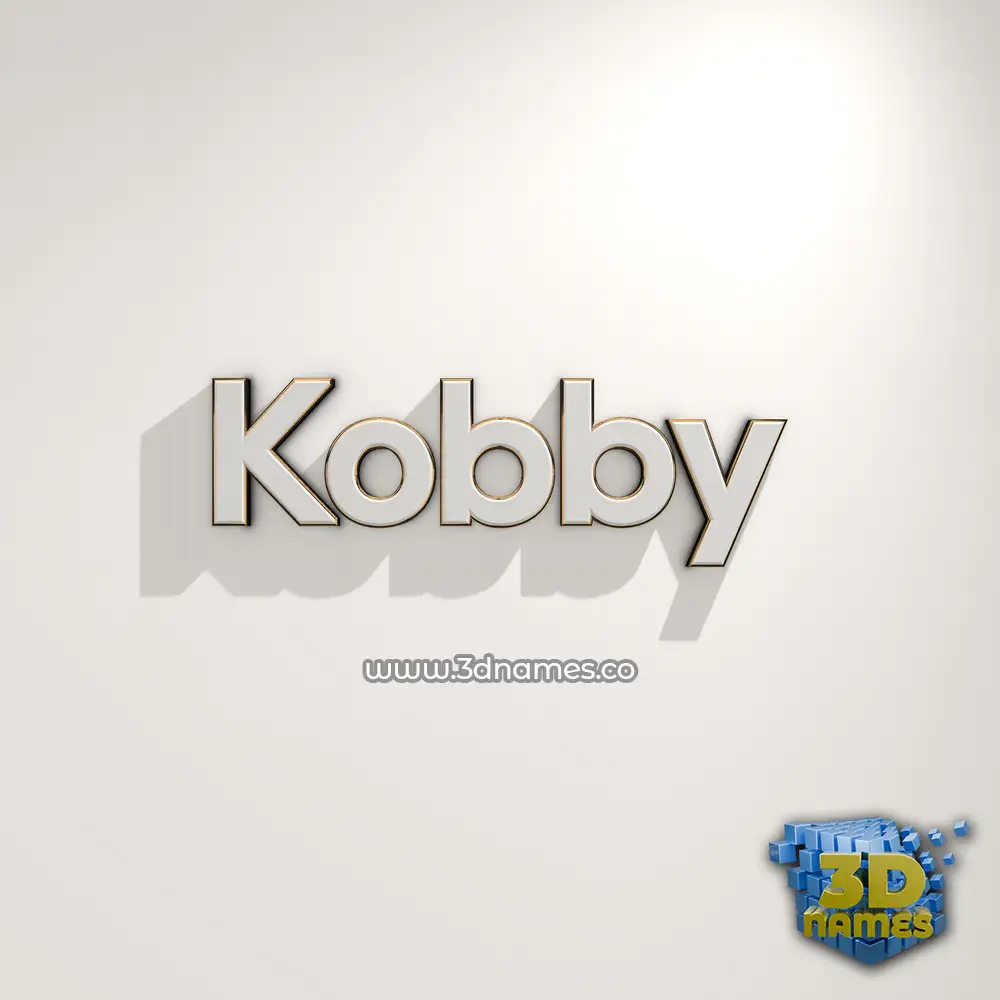 kobby in White Logo Warm style - 3D name wallpaper