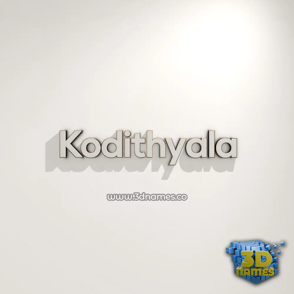 kodithyala in White Logo Warm style - 3D name wallpaper
