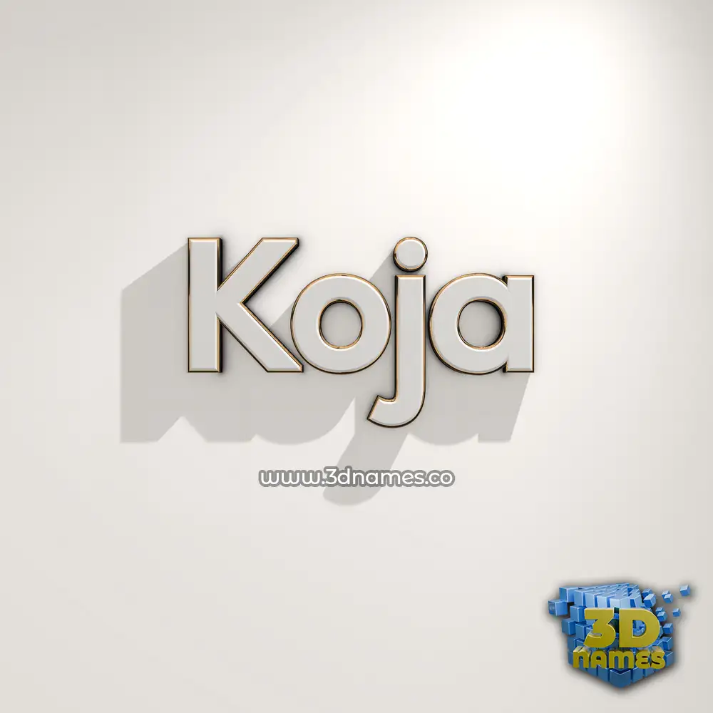 koja in White Logo Warm style - 3D name wallpaper