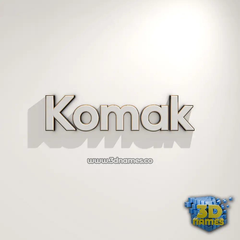 komak in White Logo Warm style - 3D name wallpaper