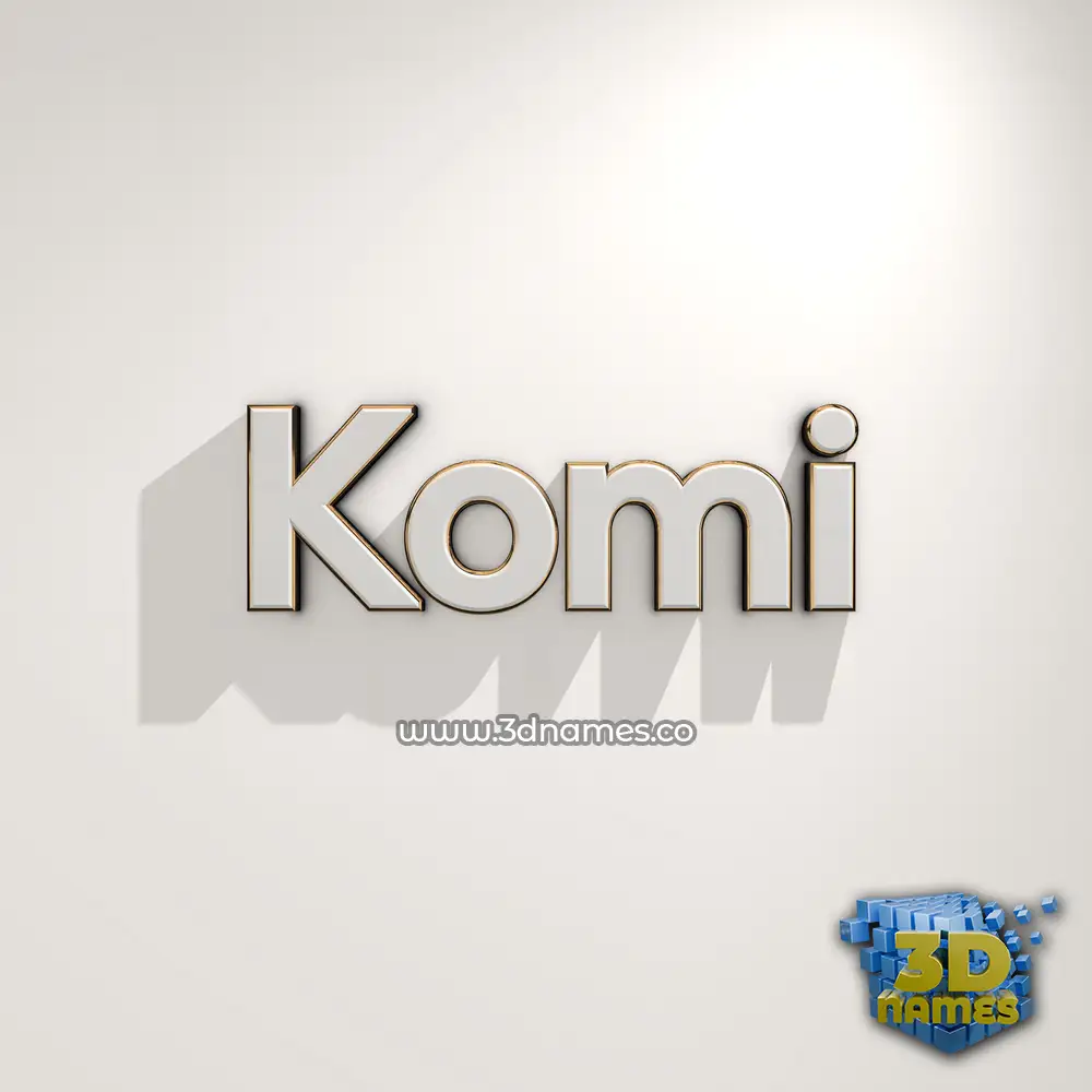 komi in White Logo Warm style - 3D name wallpaper