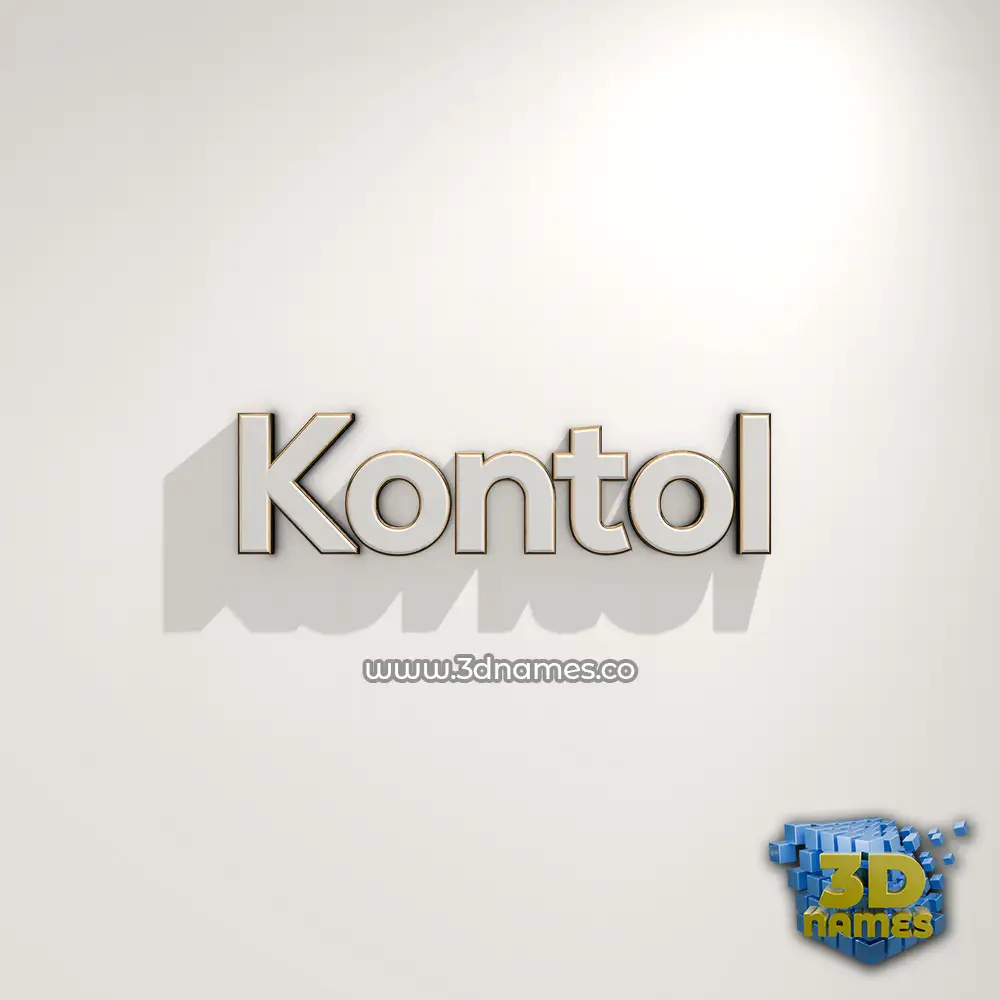 kontol in White Logo Warm style - 3D name wallpaper