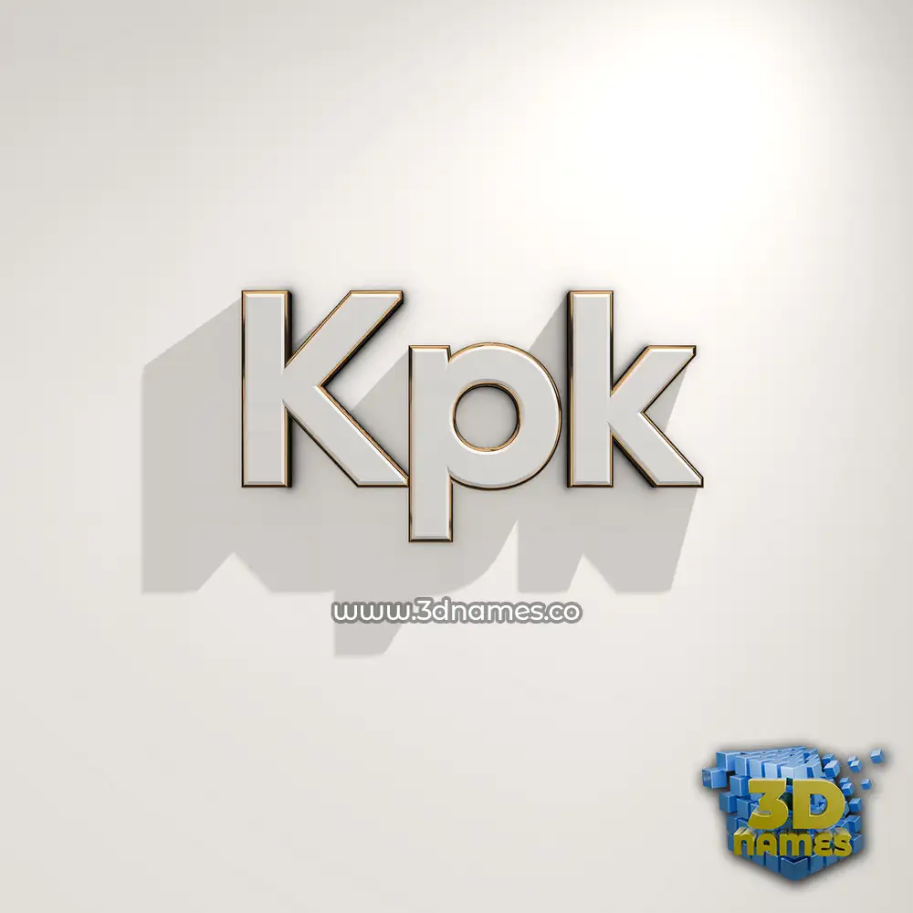 kpk in White Logo Warm style - 3D name wallpaper