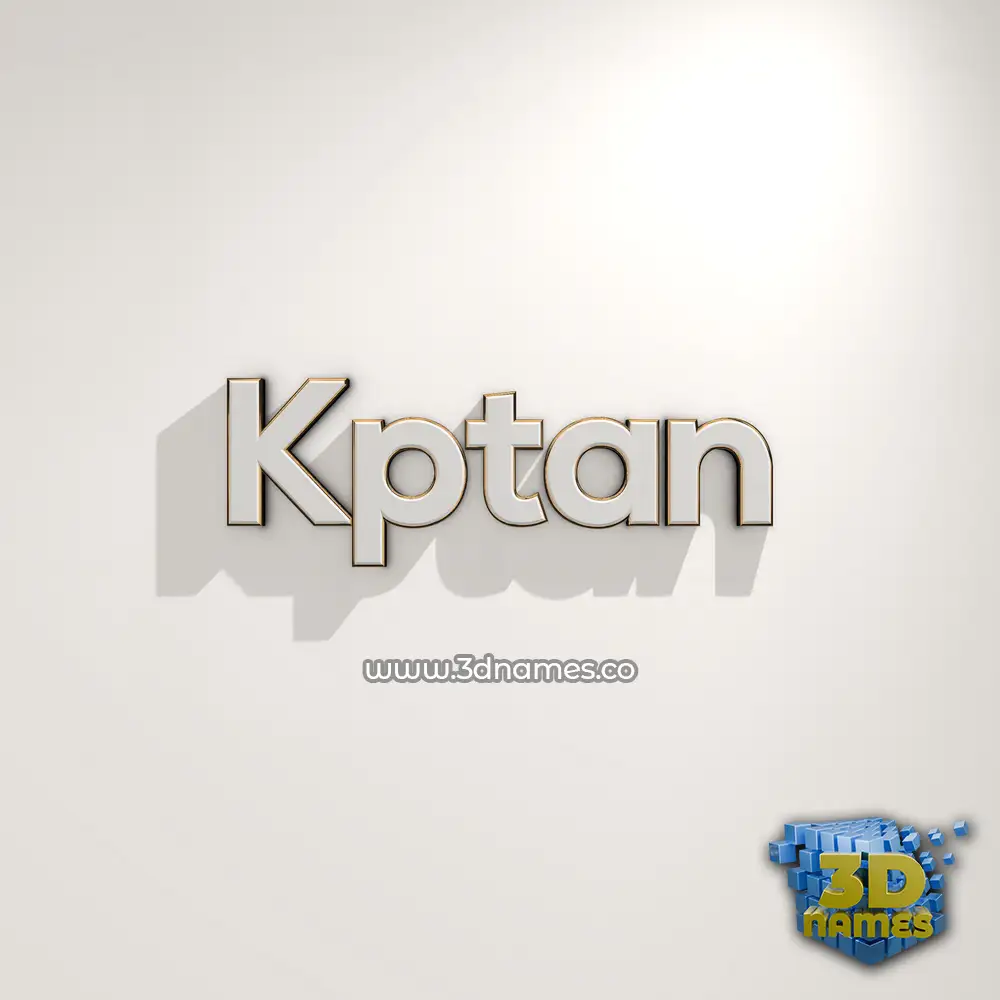 kptan in White Logo Warm style - 3D name wallpaper