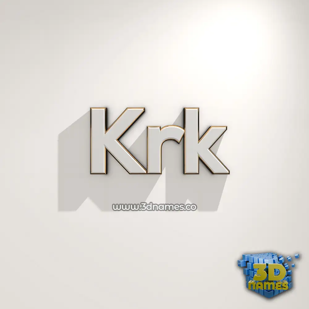 krk in White Logo Warm style - 3D name wallpaper