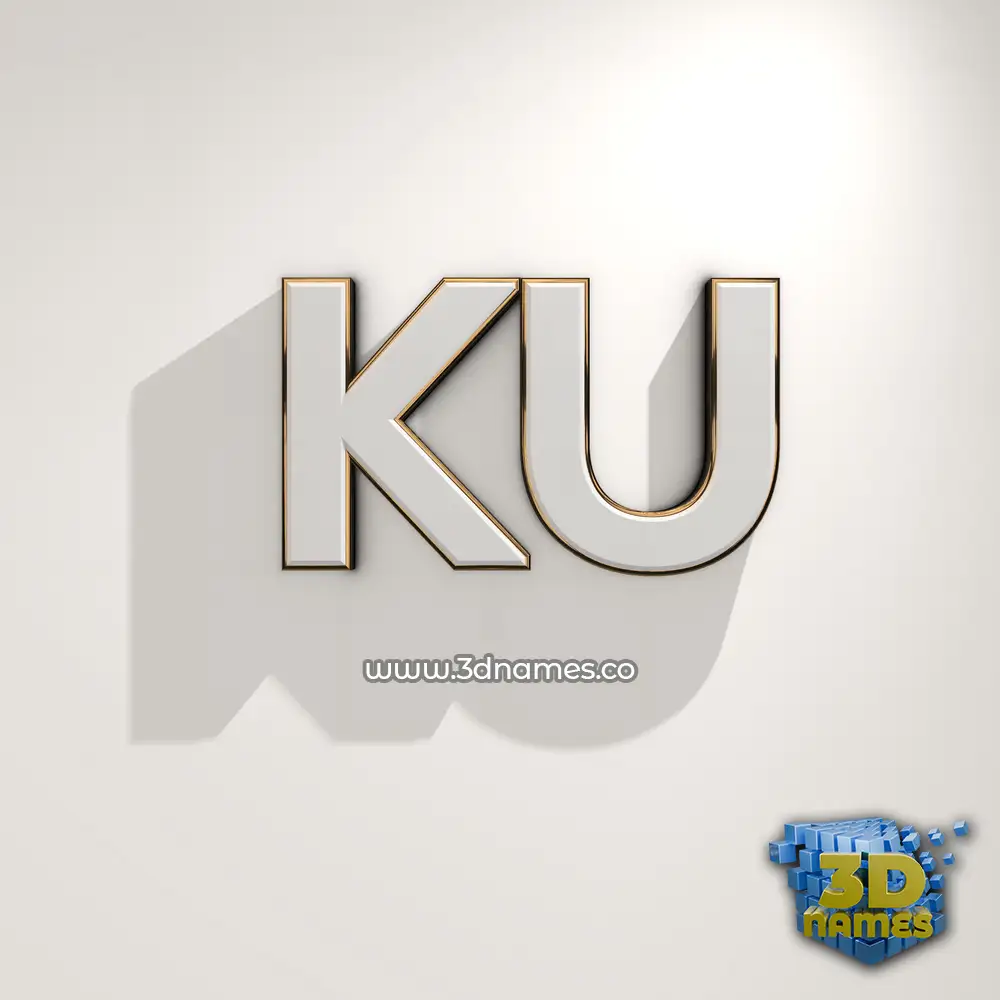 ku in White Logo Warm style - 3D name wallpaper
